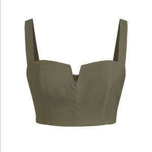 CIDER Olive Green Structured Crop Top – NWT (No Tags)